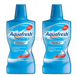 2 AQUAFRESH Fresh Mint Extra Fresh Daily Mouthwash Bottles 500ml