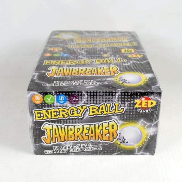 JAWBREAKER ENERGY Rock Candy Balls With Bubble Gum Center FULL BOX 90 Units