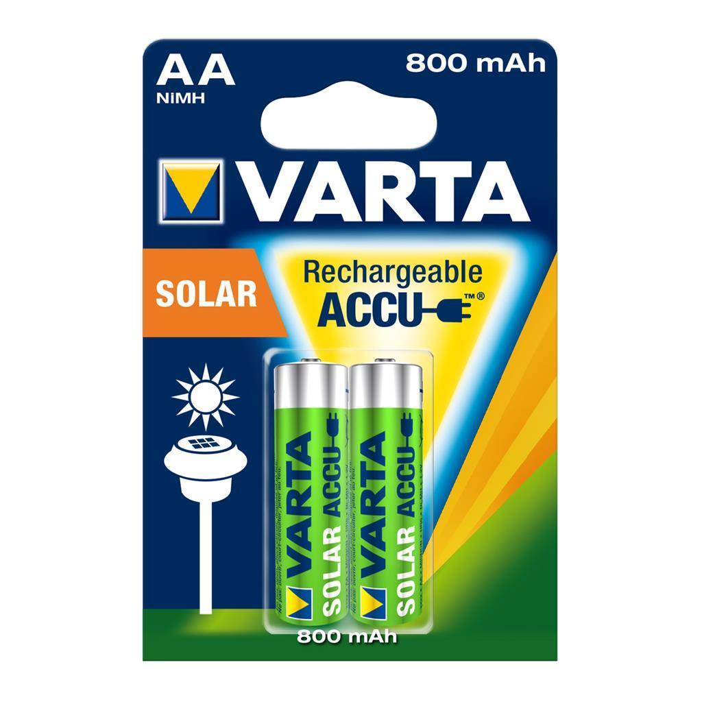 6 x VARTA SOLAR Accu AA Rechargeable Batteries 800 mAh HR6 56736 1.2V