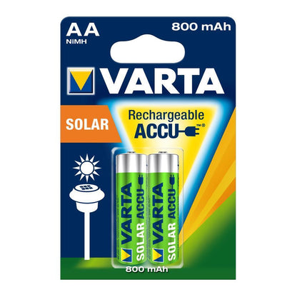 6 x VARTA SOLAR Accu AA Rechargeable Batteries 800 mAh HR6 56736 1.2V