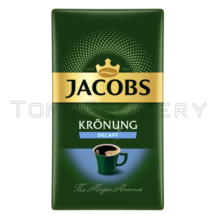 5 x JACOBS Kronung DECAF Ground Coffee Caffeine Free 250g 8.8oz