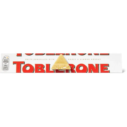 6 TOBLERONE WHITE Chocolate Bars with Honey & Almond Nougat 100g 3.5oz