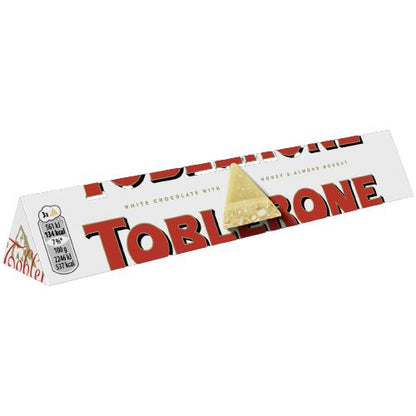 6 TOBLERONE WHITE Chocolate Bars with Honey & Almond Nougat 100g 3.5oz