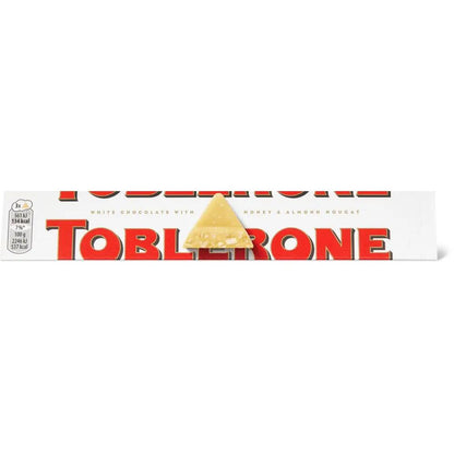 7 TOBLERONE WHITE Chocolate Bars with Honey & Almond Nougat 100g 3.5oz