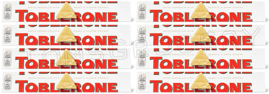 8 TOBLERONE WHITE Chocolate Bars with Honey & Almond Nougat 100g 3.5oz