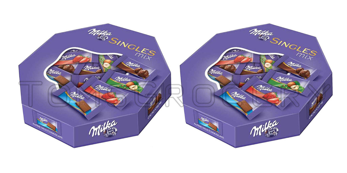 2 MILKA SINGLES Chocolate Candy Assorted Mix Mini Chocolate Bars 138g 4.9oz