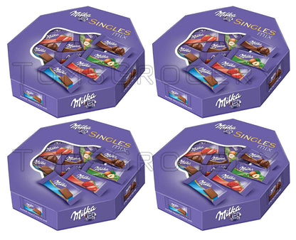 4 x Milka Singles Assorted Mix Mini Chocolate Bars 138g 4.9oz