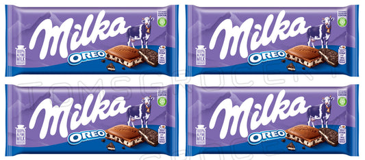 4 MILKA OREO Milk Chocolate Bars with Biscuit Pieces German Sweets 100g 3.5oz