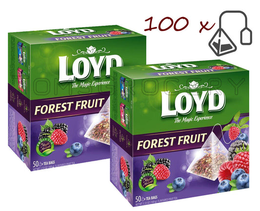 2 LOYD FOREST FRUIT Flavor Tea Boxes (100 servings)