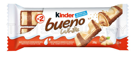 15 x Kinder BUENO WHITE Chocolate Covered Cream Filled Wafers 39g 1.4oz