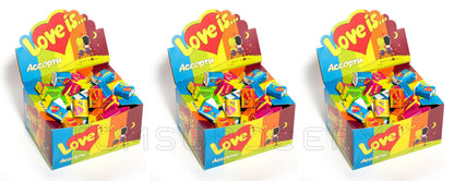 3 LOVE IS... MIXED FLAVORS SEALED BOXES 100 PCS Assorted Bubble Gums Valentine