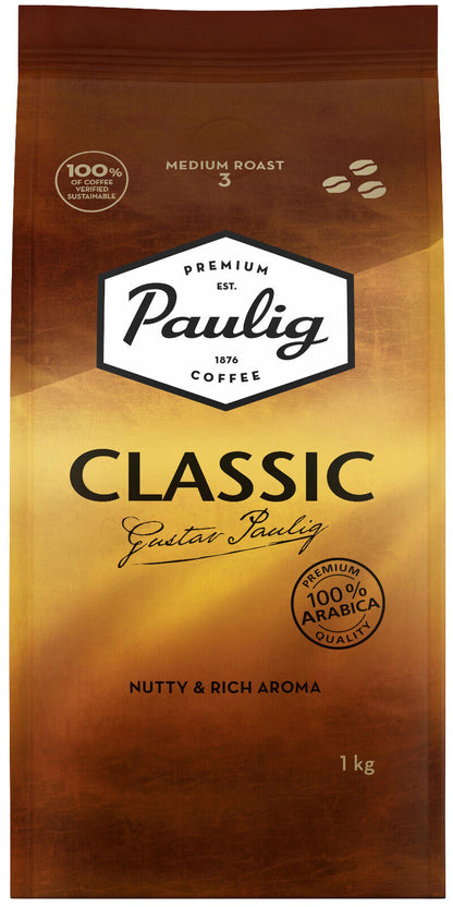 PAULIG CLASSIC Nutty & Rich Aroma Medium Roast Coffee Beans 1kg 35oz