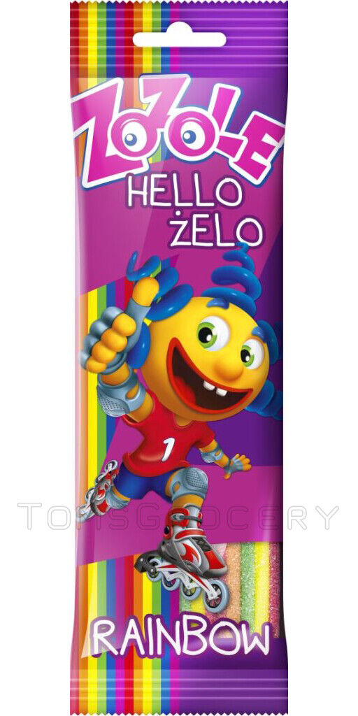 ZOZOLE Hello Zelo Rainbow Sour Sugar Coated Belts Gummi Candy 75g 2.65oz