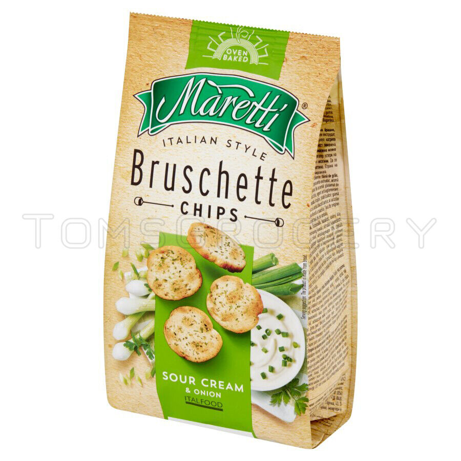 4 x BRUSCHETTE MARETTI Sour Cream & Onion Oven Baked Bread Bites Snacks 70g