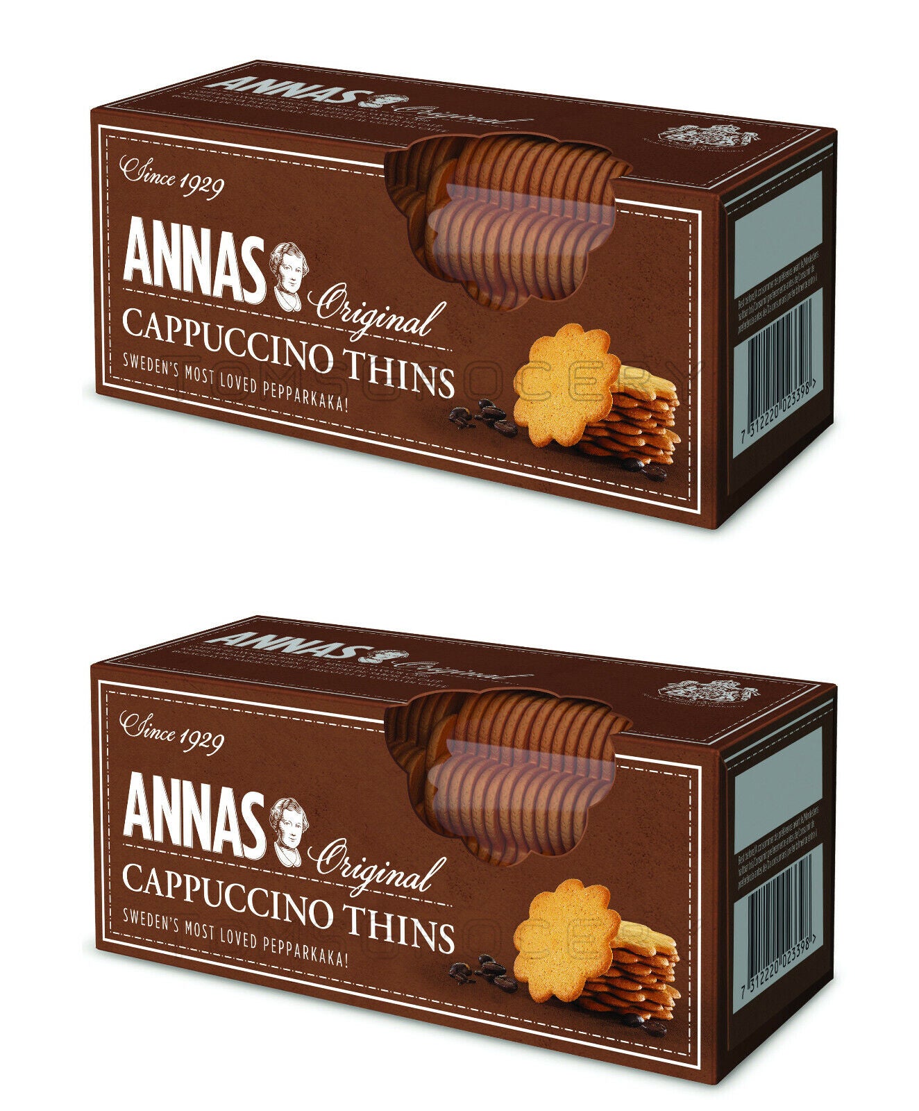 2 x ANNAS Original Cappuccino Thins Swedish Pepparkaka Cookies 150g 5.3oz