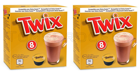 2 x TWIX Chocolate Drink Nescafe Dolce Gusto Machine Compatible Capsules