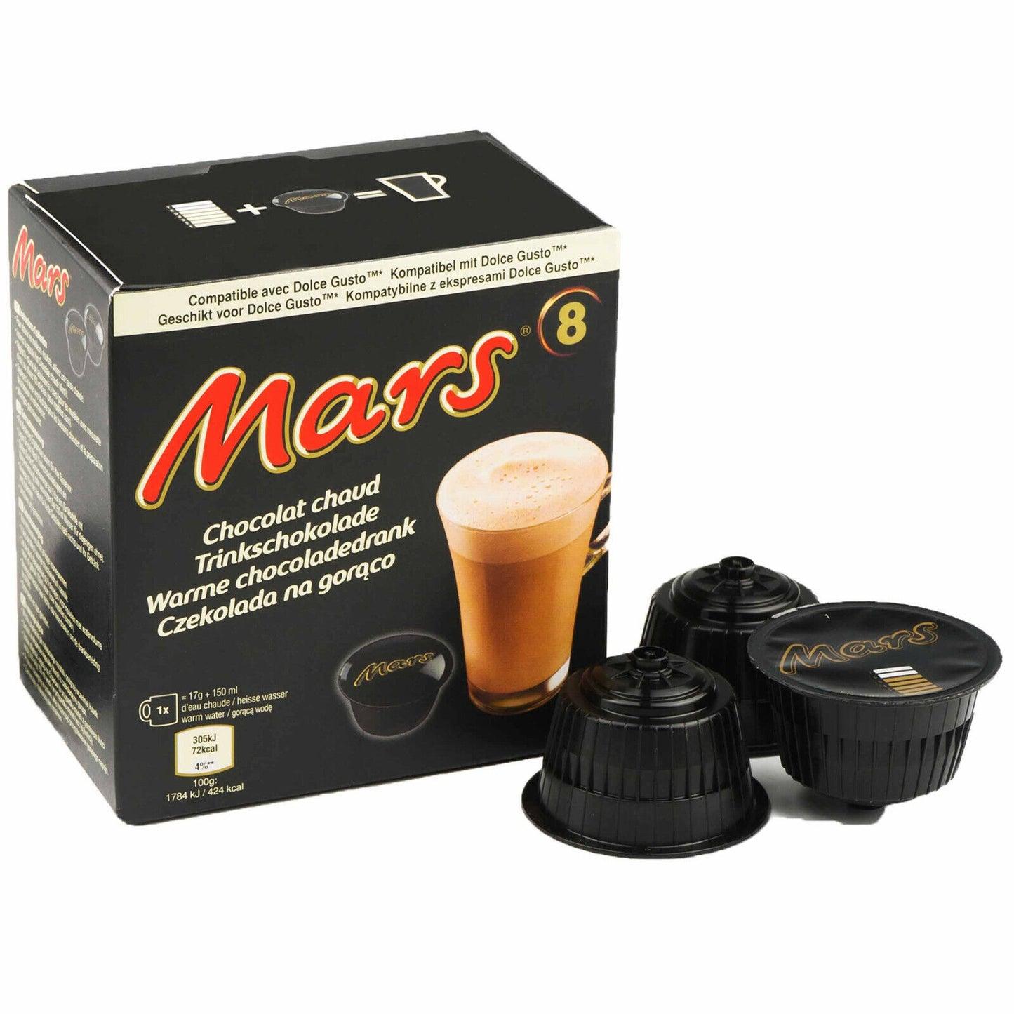 2 x MARS Chocolate Drink Nescafe Dolce Gusto Machine Compatible Capsules