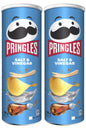 2 PRINGLES SALT & VINEGAR Flavor Potato Chips Snacks Crisps Full Tube 165g 5.8oz