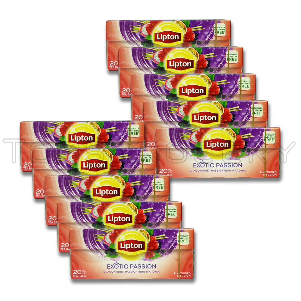 10 x LIPTON Exotic Passion Dragonfruit Passionfruit & Aronia Flavor Tea Boxes