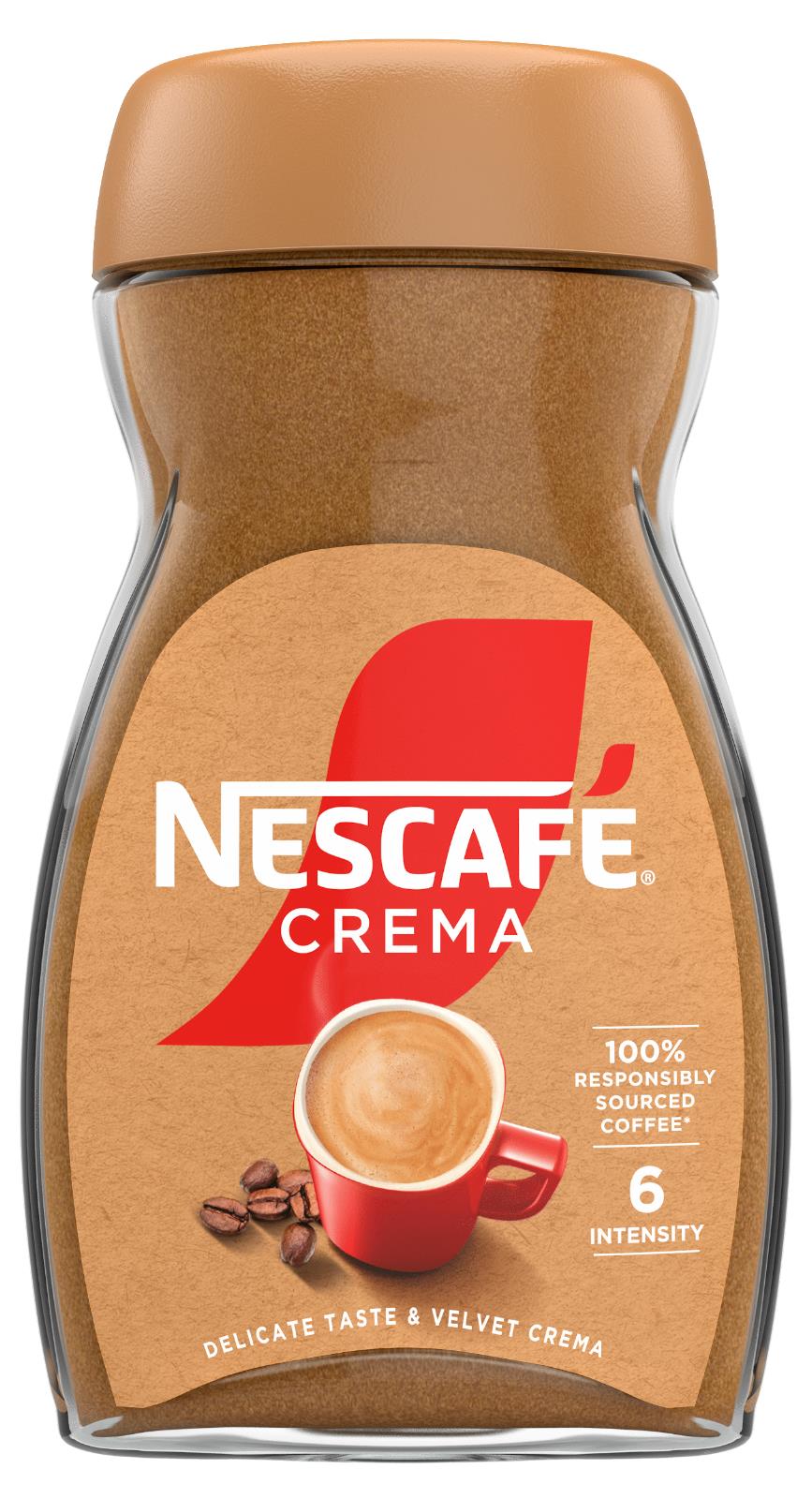 4 NESCAFE CREMA Instant Coffee Jars Delicate Taste & Velvet Crema 100g 3.5oz