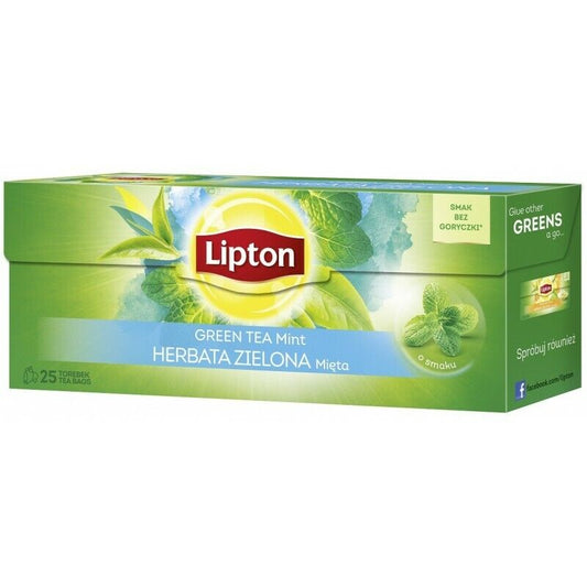 Lipton Green Tea Mint Flavor 25 Teabags Box