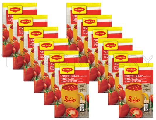 12 x MAGGI Instant Soup Packs Tomato with Noodles Flavor