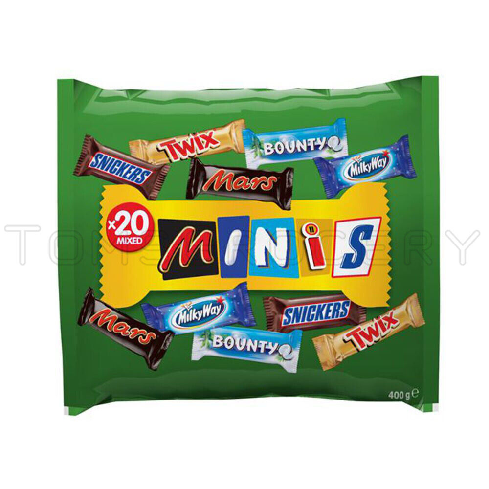 2 MARS SNICKERS MILKY WAY TWIX BOUNTY Minis Chocolate Bites Sweets Candy 400g