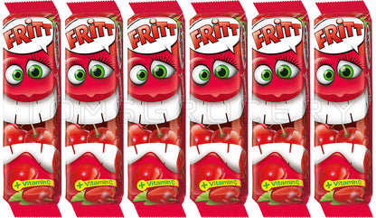 6 x FRITT Cherry Flavor German Chewy Candy Stripes with Vitamin C 70g 2.5oz