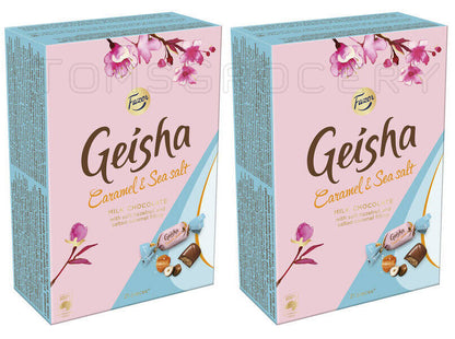 2 x FAZER GEISHA Caramel & Sea Salt Milk Chocolate Candy Boxes 150g