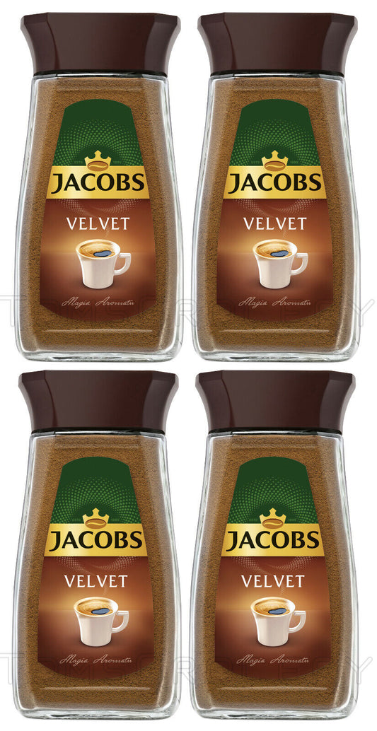 4 JACOBS VELVET Instant Coffee Jars 100g 3.5oz