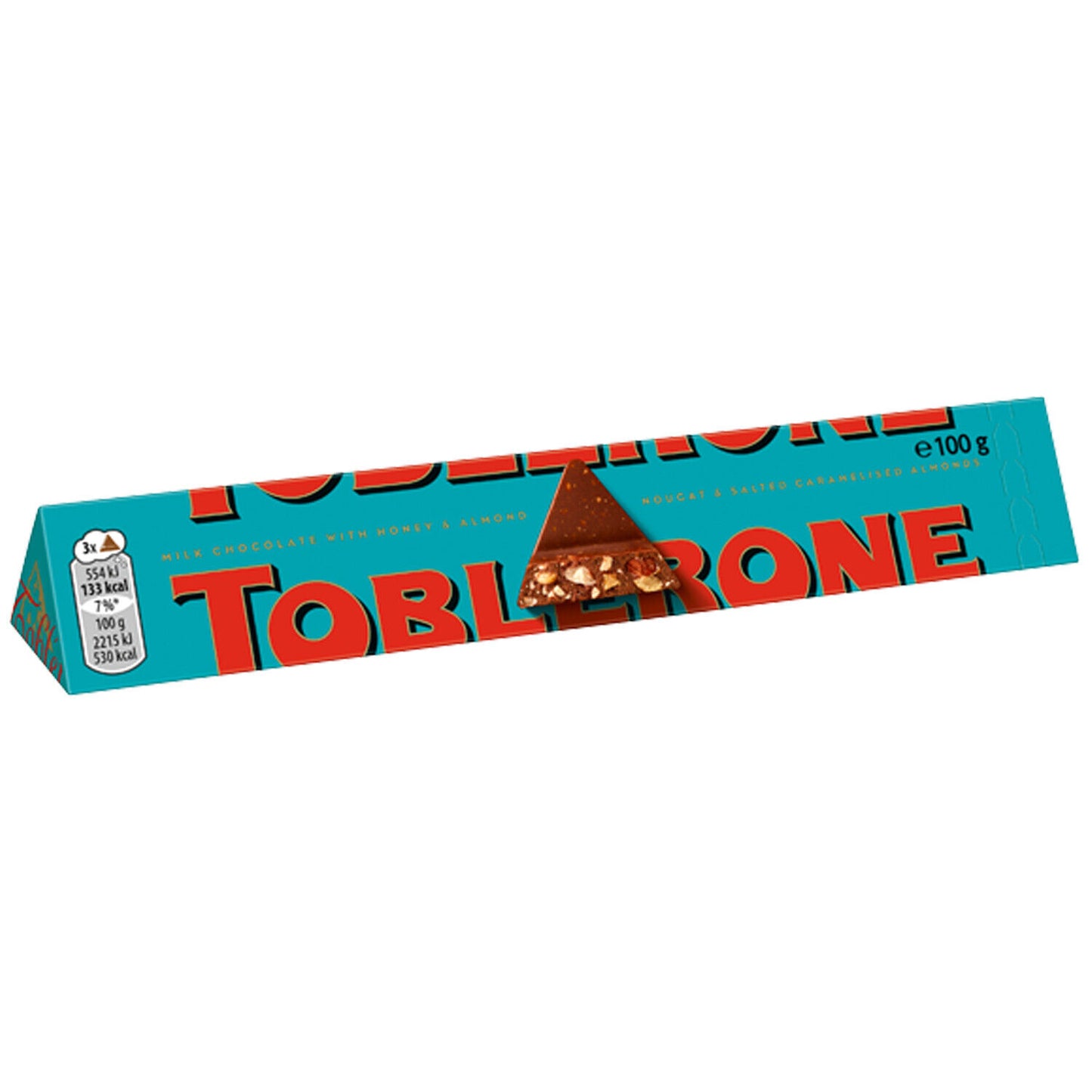 TOBLERONE CRUNCHY ALMONDS Swiss Chocolate Bars European Sweets 100g 3.5oz