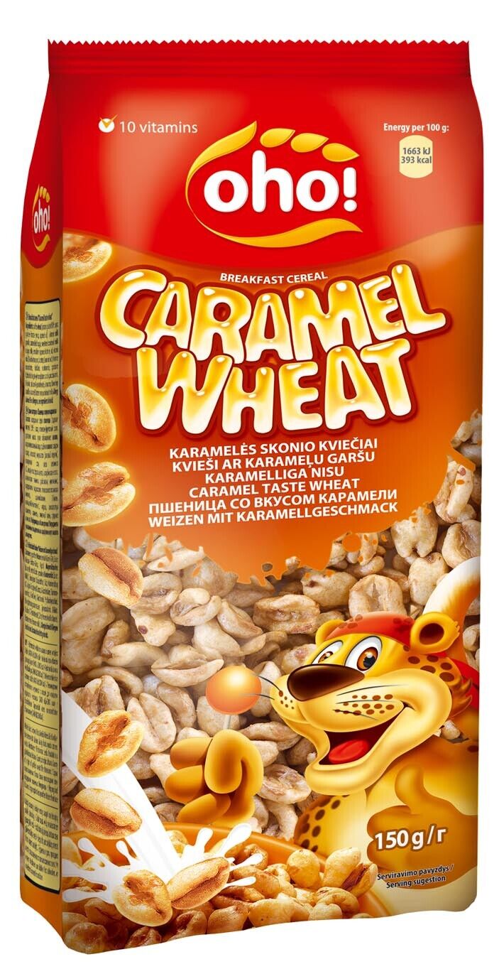 5 x OHO Breakfast Cereals Variety Pack Mix Puffed Honey Wheats Cinnamon Flakes