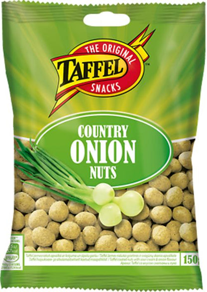 TAFFEL Coated Peanuts Snacks Spicy Chili Salsa Onion Flavors (Pack of 4)