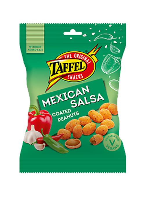 TAFFEL Coated Peanuts Snacks Spicy Chili Salsa Onion Flavors (Pack of 4)