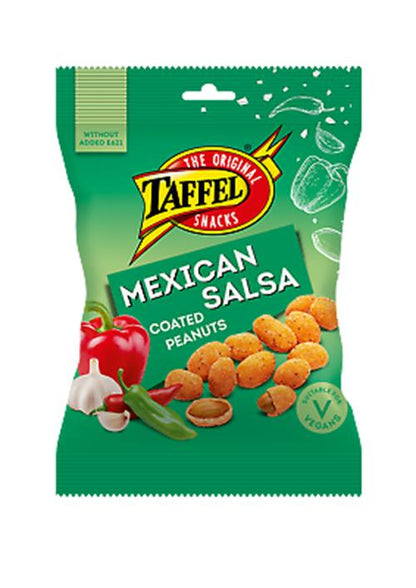 TAFFEL Coated Peanuts Snacks Spicy Chili Salsa Onion Flavors (Pack of 4)