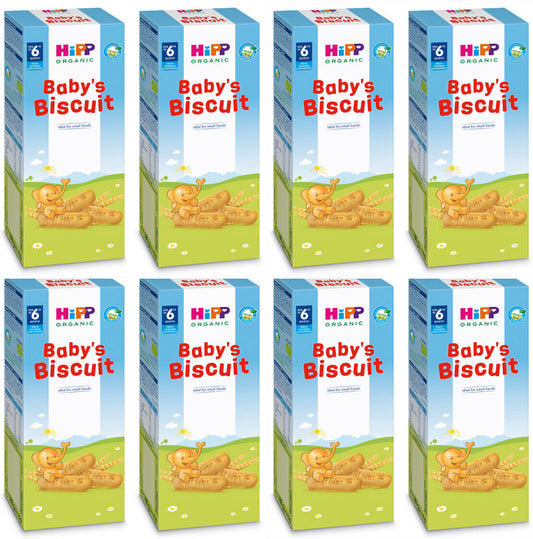 8 x HIPP Organic Baby Biscuits Snacks Cookies From 6+ Months 150g 5.3oz