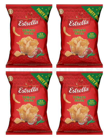 4 x ESTRELLA Tomato Salsa Spicy Tomato Flavor Potato Chips Crisps Snacks 180g