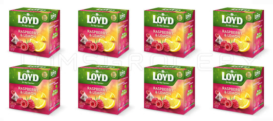 LOYD Raspberry & Lemon Fruit Flavor Tea 20 Pyramid Teabags Box 8 X 40g 1.4oz