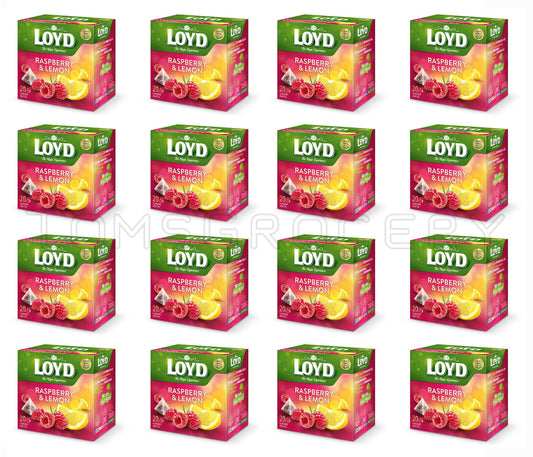 LOYD Raspberry & Lemon Fruit Flavor Tea 20 Pyramid Teabags Box 16 X 40g 1.4oz