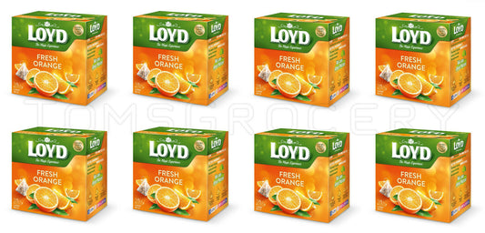 LOYD Fresh Orange Fruit Flavor Tea 20 Pyramid Teabags Box 8 X 40g 1.4oz