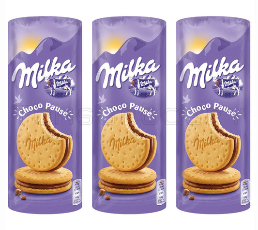 3 MILKA Sandwich Biscuits CHOCO PAUSE Alpine Milk Chocolate Cream Filling 260g