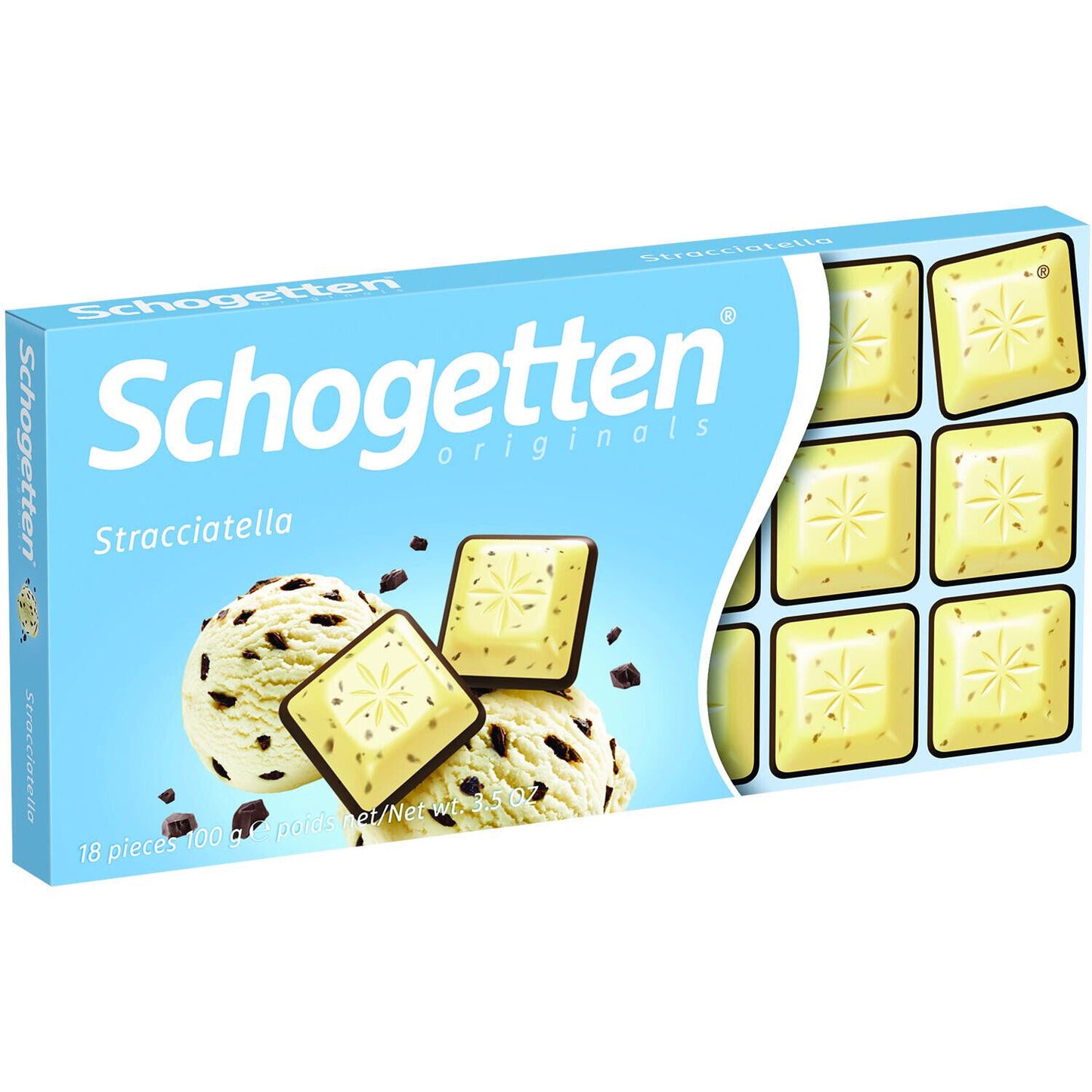 15 SCHOGETTEN STRACCIATELLA Flavor German Chocolate Bars Sweets 100g 3.5oz