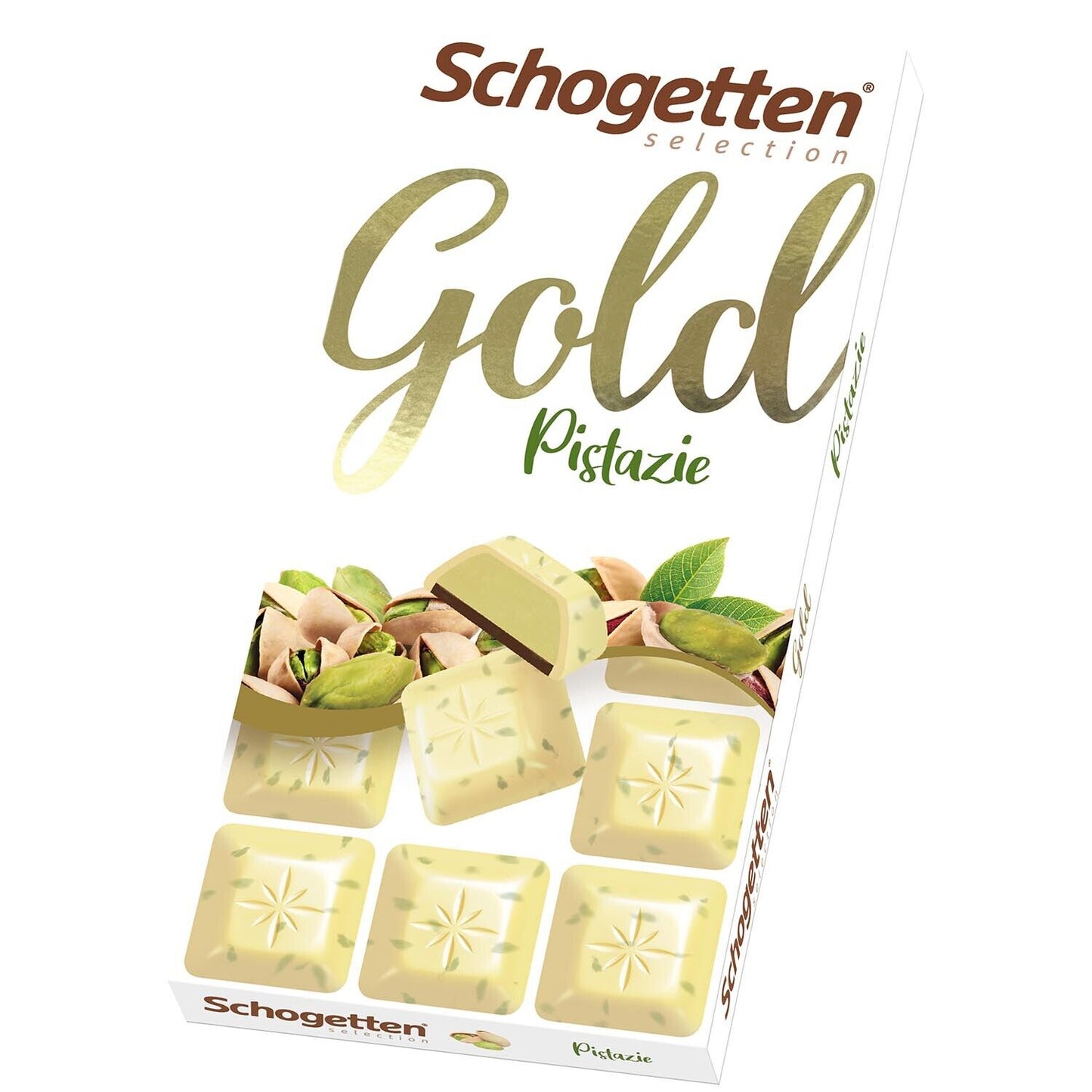 3 SCHOGETTEN GOLD White Chocolate With Pistachios German Sweets 100g 3.5oz
