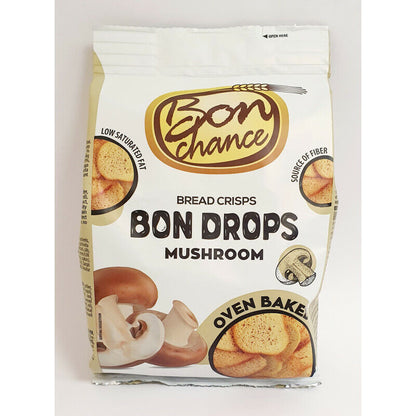 5 BON CHANCE MUSHROOM Flavor Oven Baked Bread Crisps Snacks Bites 70g 2.5oz