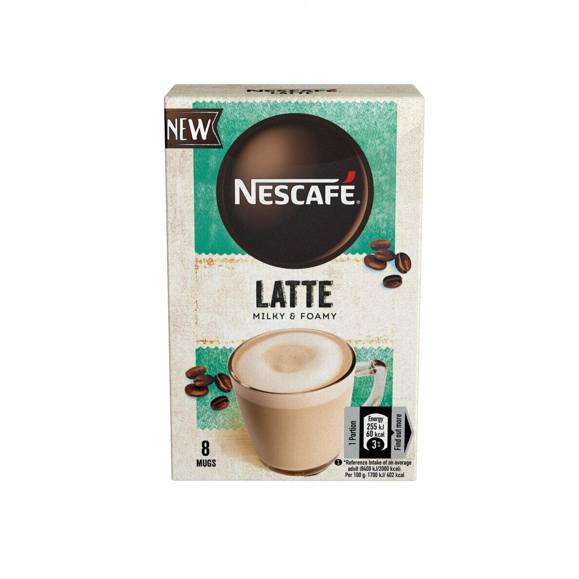 NESCAFE LATTE Instant Coffee Drink 8 Mugs Box 120g 4.2oz