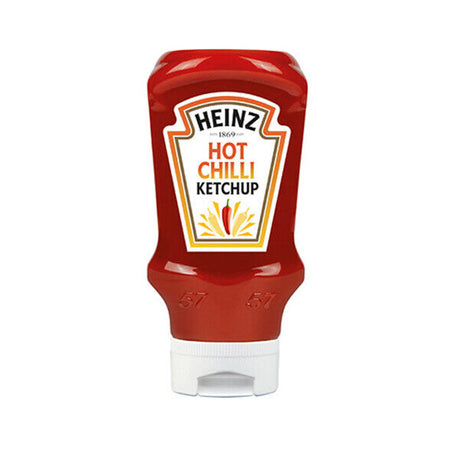3 x HEINZ HOT CHILLI KETCHUP Squeezy Bottle 460g 16oz