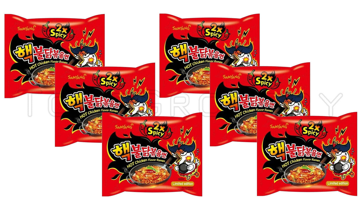 6x Korean Extra Hot A5 Scale Spicy Chicken Flavor Ramen Instant Noodle Soup 140g