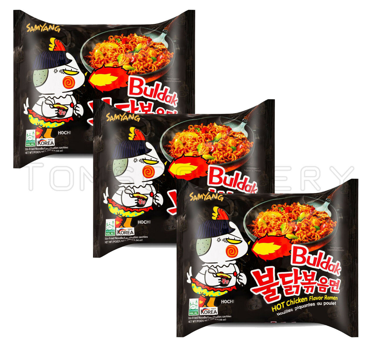 3 Korean Samyang Buldak Hot Chicken Flavor Ramen Instant Noodle Soup 140g