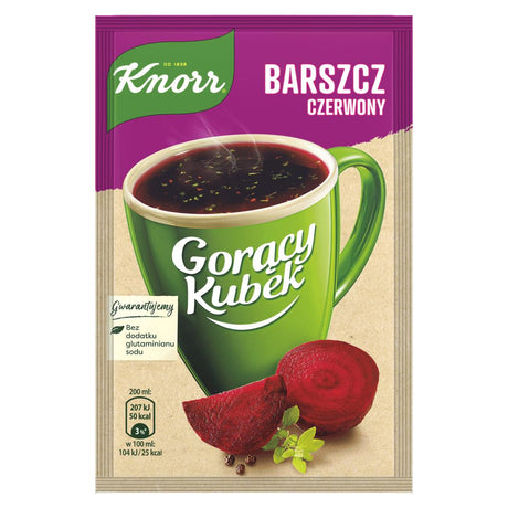 12 KNORR Beetroot Flavor Instant Soup Quick Preparation Sachets Borsch