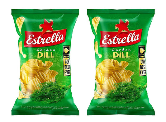 3 ESTRELLA DILL Flavor Potato Chips Snacks Crisps Mega Packs 250g 8.8oz